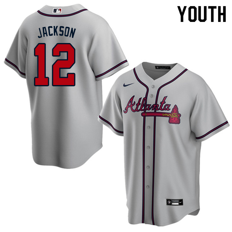 Nike Youth #12 Alex Jackson Atlanta Braves Baseball Jerseys Sale-Gray